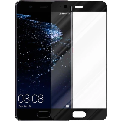 Afbeelding van Cadorabo Volledig scherm pantserfolie geschikt voor Huawei P10 PRO in TRANSPARANT met ZWART Gehard (Tempered) display beschermglas 9H hardheid 3D Touch (RETAIL PACKAGING)