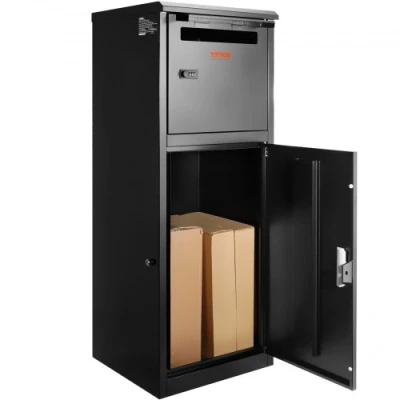 Afbeelding van VEVOR pakketpostdoos 41,2x40,1x110,5cm pakketdoos stalen palletdoos 50kg brievenbus XXL met wachtwoordslot drukslot anti diefstal inwerpopening voor pakketten brieven etc.