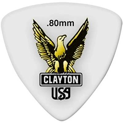 Afbeelding van Clayton Acetal rounded triangle plectrum 0.80 mm 12 pack