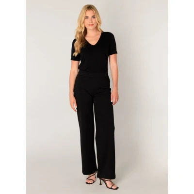 Afbeelding van Base Level wide leg broek Yarah zwart