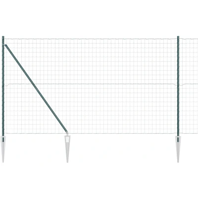 Afbeelding van vidaXL Euro hek met 7 spijker palen 1.6x10 m gegalvaniseerd staal groen