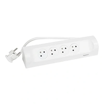 Afbeelding van Legrand 90 monteerbare contactdoos 4x2p penaarde 1m snoer wit 049404