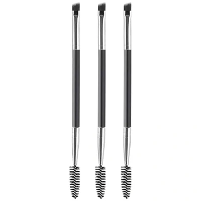 Afbeelding van WOLMIK Duo wenkbrauwborstel 3 stuks schuine en spoolie borstel, wimperkam gereedschap, 2 in 1 mini wimperborstel voor oogschaduw, wenkbrauwwimpers, verven