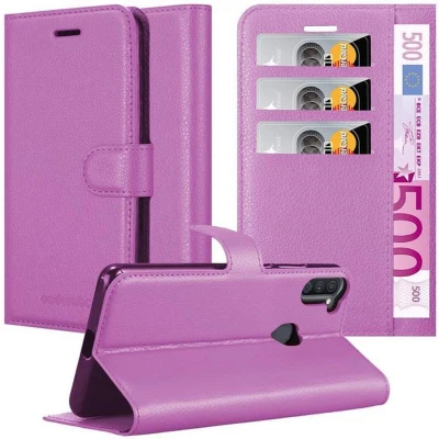 Afbeelding van Cadorabo Hoesje geschikt voor Samsung Galaxy A11 / M11 in MANGAAN PAARS Beschermhoes met magnetische sluiting, standfunctie en kaartvakje Book Case Cover Etui