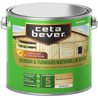 Afbeelding van Ceta Bever Schuur &amp; Tuinhuis Blank Natuurlijk Effect Blanke lak Beits
