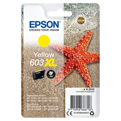 Afbeelding van Epson 603XL (C13T03A44010) Inktcartridge Geel Hoge capaciteit