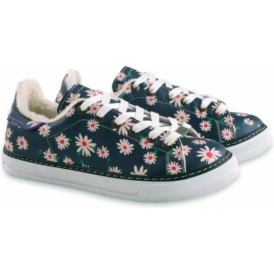 Afbeelding van GOBY Flowers Schoenen Sneakers Hoge kwaliteit Handmade Meisjesprint Maat 36