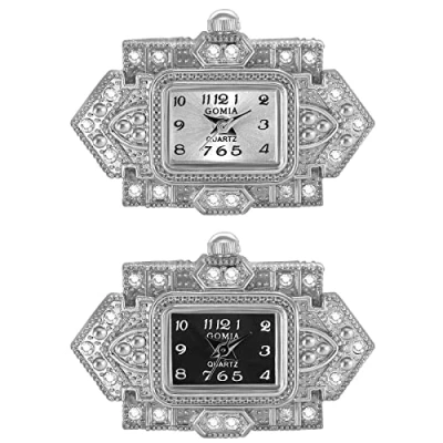Afbeelding van JewelryWe Nieuwigheid Vinger Horloge Zilver Goud Plated Verstelbare Ring Vierkante Dial Quartz Ringen, voor Moederdag,