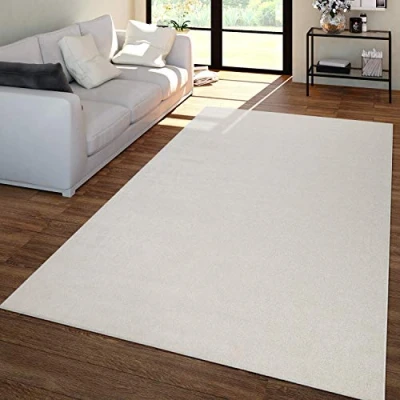 Afbeelding van Woonkamer Vloerkleed Laagpolig Eenkleurig Design Modern En Tijdloos, Kleur: Crème, Maat:200x280 cm