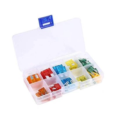 Afbeelding van Terisass zekering 50 stuks auto Diverse standaard en mini zekeringen 5A 10A 15A 20A 30A Zekeringenset Universeel met krokodillenklem Zekeringassortiment voor Truck Boot SUV RV
