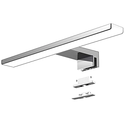 Afbeelding van Aogled Led Spiegellamp Badkamer 10w 820lm 40cm 230v 6500k,Roestvrij Staal 3 in 1 Ip44 Klasse Ii Slanke 400 mm Badspiegellamp,Geen Flikkering,Spiegelvoor/Wandverlichting Daglicht Wit