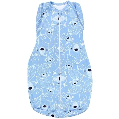 Afbeelding van TupTam Baby Pucksack OEKO TEX gecertificeerde materialen Wikkeldeken Gewatteerde babyslaapzak 2,5 TOG unisex, Onaangevuld 0.5 Blauwe beer, 0 3 maanden