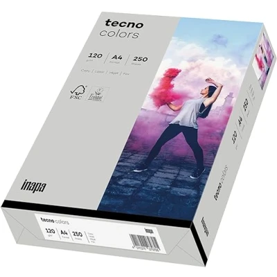 Afbeelding van Inapa Tecno colors Gekleurd papier A4 Grijs 120 gram 250vel per 5