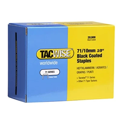 Afbeelding van Tacwise 0373 Type 71/10 mm gegalvaniseerde zwarte bekledingsnieten, zwart, verpakking van 20.000