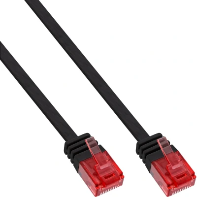 Afbeelding van InLine® Platte patchkabel, UTP, Cat. 6, zwart, 3m