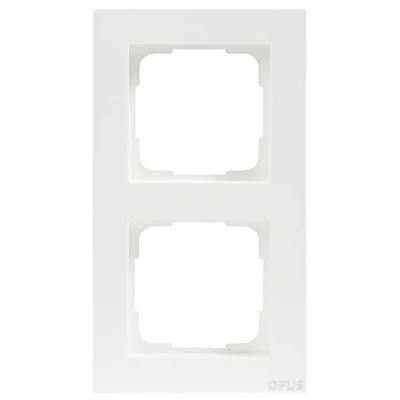 Afbeelding van OPUS® 55 kubus afdekframe uitvoering 2 voudig, kleur polaire wit zijdemat