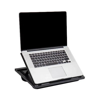 Afbeelding van Mind Reader LTADJUST BLK Verstelbaar draagbaar bureau met 8 standen en ingebouwde kussens, zwart, 11,12 D x 14,75 W 3 H