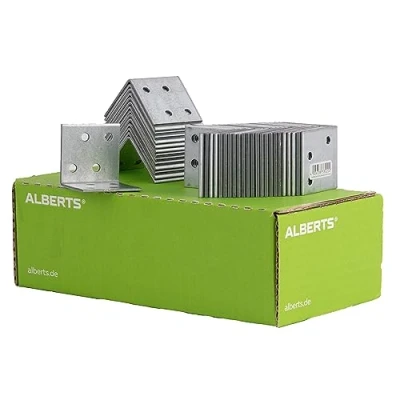 Afbeelding van Alberts 50x hoekverbinding bouw hoek houtverbinding geperforeerd paneel 40x40x40mm