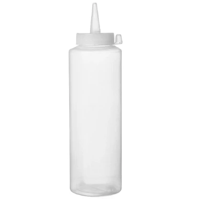 Afbeelding van HENDI Squeeze fles, transparant, 0,35L, saus dispenser, knijpfles, lekvrij, herbruikbaar, ketchup, mosterd, olijfolie, ø55x(H)205mm, polyethyleen