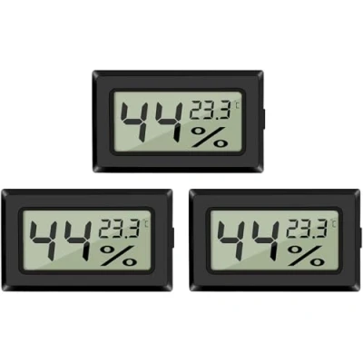 Afbeelding van EEEKit 3 Pack Kamer Hygrometer Thermometer, LCD Digitale Mini Temperatuurmeter Vochtigheidsmeter voor Broeikas Auto&#039;s Home Office, Zwart