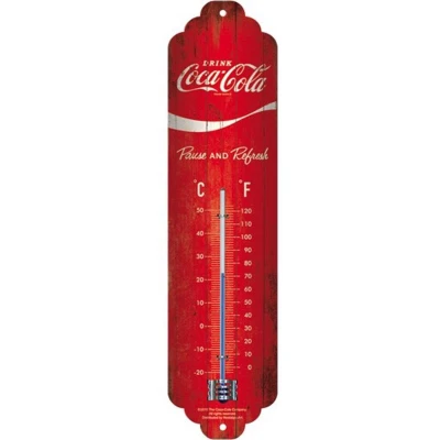 Afbeelding van Coca Cola Thermometer &#039;Wave&#039; Metaal 6,5 x 28 cm