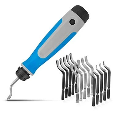 Afbeelding van STARVAST Ontbraamgereedschap met verbeterde handgreep + 15 delige messenset voor gaten van staal, aluminium, kunststof, metaal, harde materialen