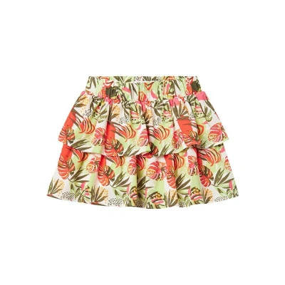 Afbeelding van NAME IT KIDS gebloemde rok NKFVINAYA groen/rood/wit