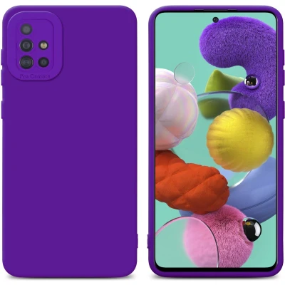 Afbeelding van Cadorabo Hoesje geschikt voor Samsung Galaxy A51 4G / M40s in Fluid DONKER PAARS Beschermhoes gemaakt van flexibel TPU silicone Cover Case