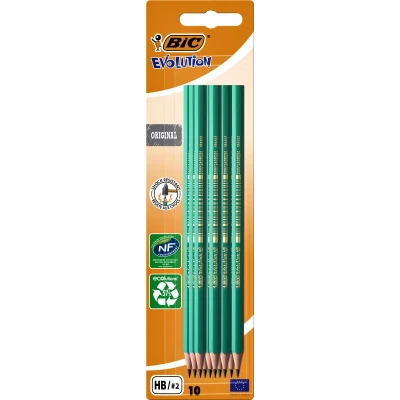 Afbeelding van Potlood Bic Evolution ecolutions 655 zeshoekig HB blister à 10 stuks