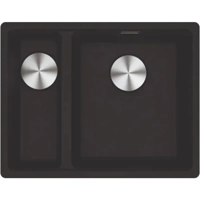 Afbeelding van Franke Maris MRG 160 34 15 Fragranite Matt black spoelbak Bak Links onderbouw 125.0697.332