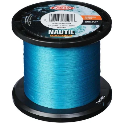 Afbeelding van Berkley Nautil Inshore x8 Gevlochten lijn Aqua Blue 300m 0.12mm (5.4kg)
