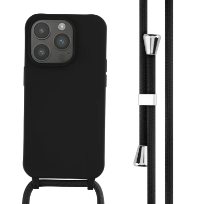 Afbeelding van Apple iPhone 14 Pro Hoesje Siliconen en TPU (zacht) iMoshion Softcase/Koordhoesje/Backcover Zwart Telefoonhoesje
