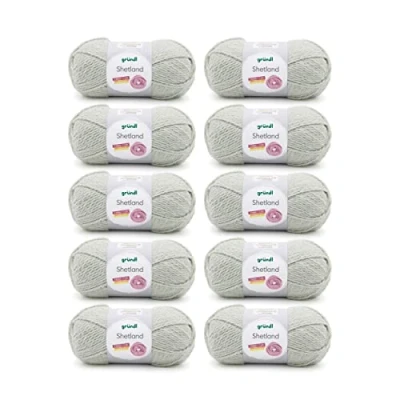 Afbeelding van Gründl Shetland wol (modieus en zacht breigaren van 80% polyacryl 20% wol, 100 g/170 m, naalddikte: 7 8, 10 x g), mos melange, 55 40 cm