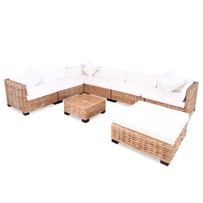 Afbeelding van Loungeset natuurlijk rattan 27 delig