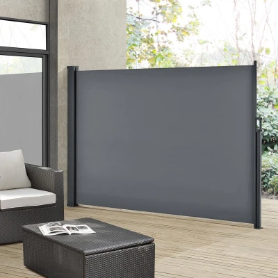 Afbeelding van Windscherm uittrekbaar Dubai 300 x 180 cm Donkergrijs