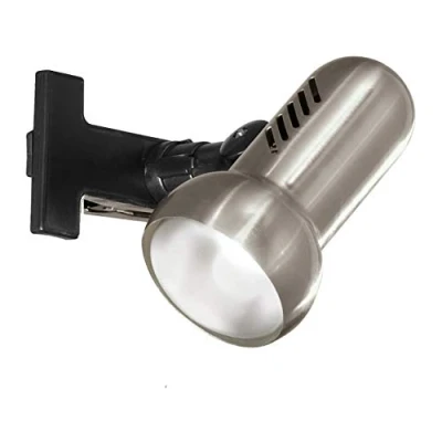 Afbeelding van EGLO Leeslamp met klem Manhattan, klemlamp voor bed en bureau, leeslampje van metaal in nikkel mat kunststof zwart, bedlampje, klemspot E27 fitting