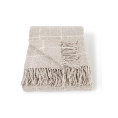 Afbeelding van Klippan Vinga plaid van lamswol 130 x 200 cm Beige