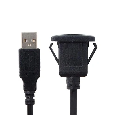 Afbeelding van 1 m waterdichte enkele USB 2.0 Extension Latch Mount Auto AUX kabel voor dashboard paneel