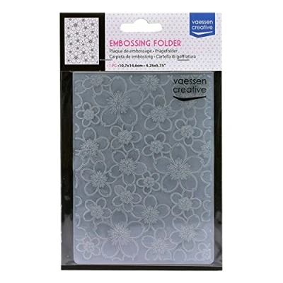 Afbeelding van Vaessen Creative Embossingmap, kersenboom, 14,5 x 10,8 0,5 cm, 1 eenheid, voor verjaardag, geboorte, kerstkaarten en papierambachten