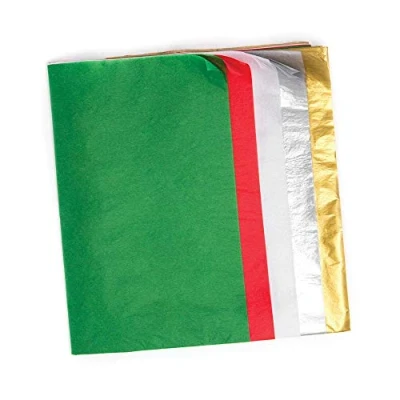 Afbeelding van Baker Ross Kerstzijdepapier voordeelverpakking creatieve schilderbenodigdheden voor kinderen, kersthandwerk, cadeaupapier en decoraties (verpakking van 20 stuks)