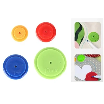 Afbeelding van 4 stks Tracing Wielen DIY Plastic Ronde Naad Toelating Marker Set Patchwork Wiel Cirkel Naaien voor Quilten Ruimte Stikken Craft