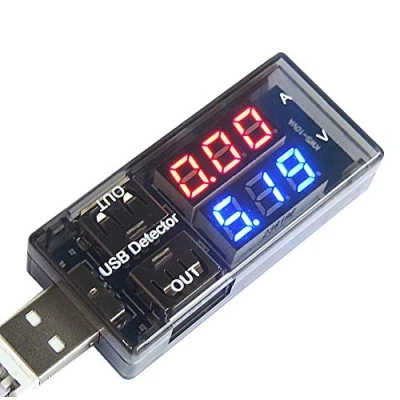 Afbeelding van ICQUANZX USB oplader Arts Stroomspanning Oplaaddetector Batterij Voltmeter Ampèremeter Multimeter tester Mobiel voedingspaneel Monitor Gauge DC LED display