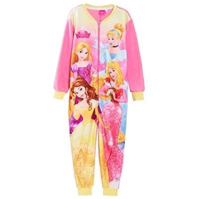 Afbeelding van Disney Prinses Onesie Voor Meisjes Pyjama Kinderen Fleece Pjs Nachtkleding met Rits, roze, 3 4 jaar