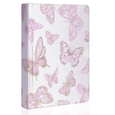 Afbeelding van TIEFOSSI A5 geborduurd stoffen dagboek voor vrouwen en mannen, college gelinieerde dagboeken om te schrijven, vlinder hardcover notitieboekjes werk, zaken, thuis school