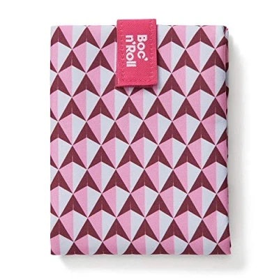 Afbeelding van Roll eat herbruikbaar boterhamzakje Boc and Tiles Pink