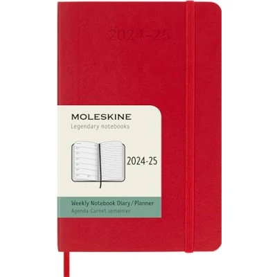 Afbeelding van Moleskine 18 Maanden Agenda 2024/25 Wekelijks Pocket Zachte Kaft Rood