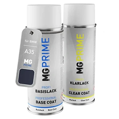 Afbeelding van MG PRIME Autolak spuitbus set voor BMW A35 Monacoblau Metallic/Monaco Blue Metallic Basislaag blanke lak 400ml