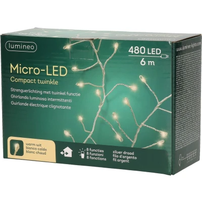 Afbeelding van Lumineo Kerstverlichting twinkel effect warm wit 480 LEDs 6 m