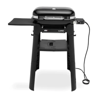 Afbeelding van Weber LUMIN Compact 91010879 Elektrische grill, 43 x 32 cm, draagbaar, bereikt meer dan 315 C, veelzijdig, ideaal voor het aanbraden, roken, stomen of koken van gerechten, zwart, with stand