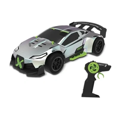 Afbeelding van Auto met afstandsbediening EXOST Metaal Chroom 1:14 15 km/u 31 5 cm zilver en groen jaar oud